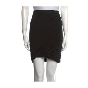 T by Alexander Wang Black Modal Ruched Twist Bubble Skirt | Stretch Pull-On | M
